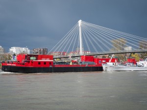 Arrivée du CRERF. passage pont de Kehl, passerelle des Deux Rives